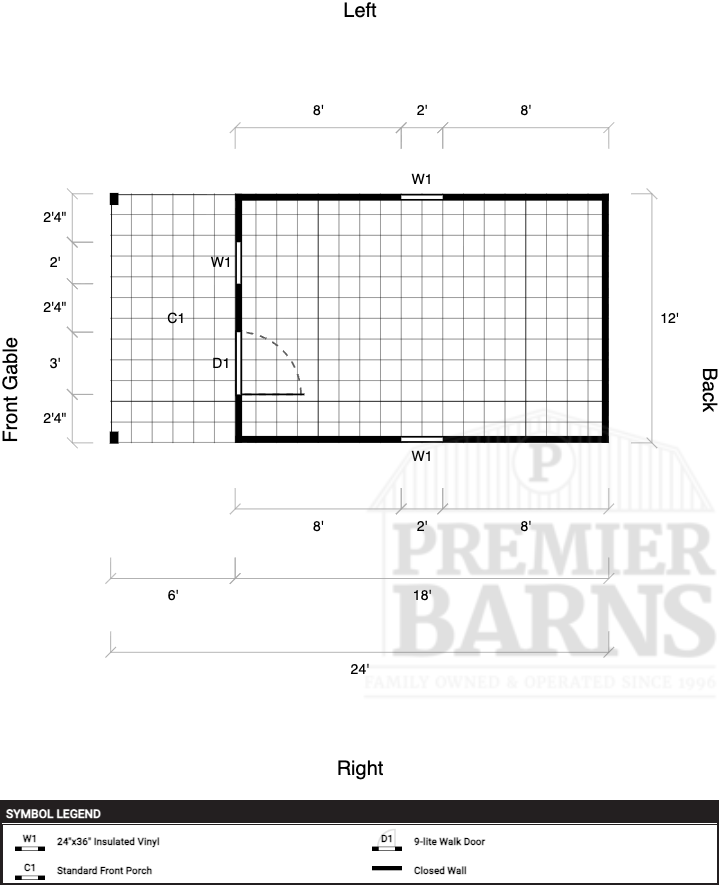 Cabin W/ Porch 12x24 - Image 2