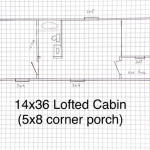 Lofted Corner Porch Cabin 14x36